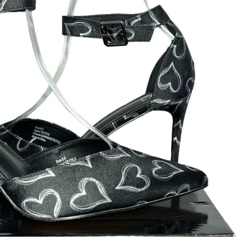 NY&Co Heart-Print Single-Band Stiletto Heels